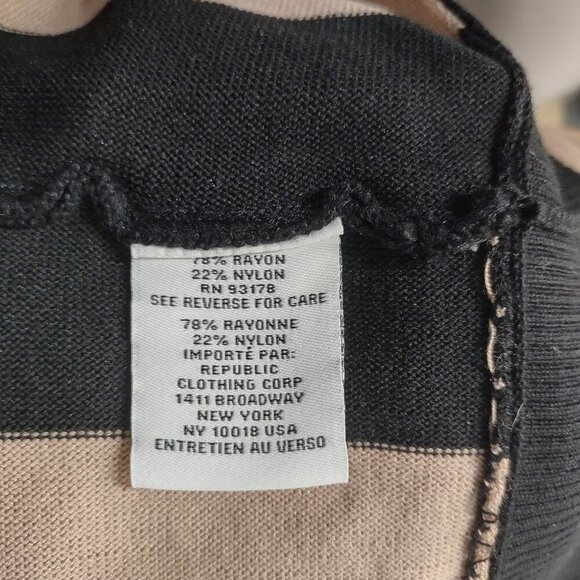 Magaschoni black tan beige blend crew neck pullover sweater ladies XL X-Large - Picture 7 of 7